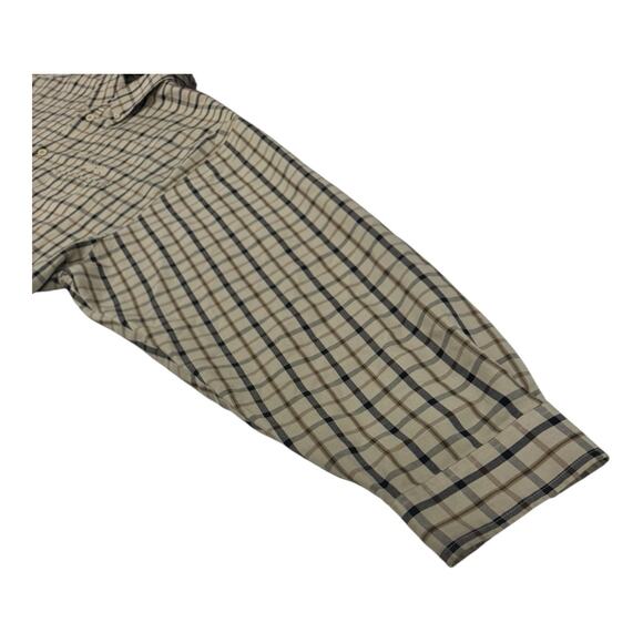 Vintage Y2K Mecca Men's Polyester Rayon 2XL Tan Plaid Long-Sleeve Streetwear - Picture 8 of 11